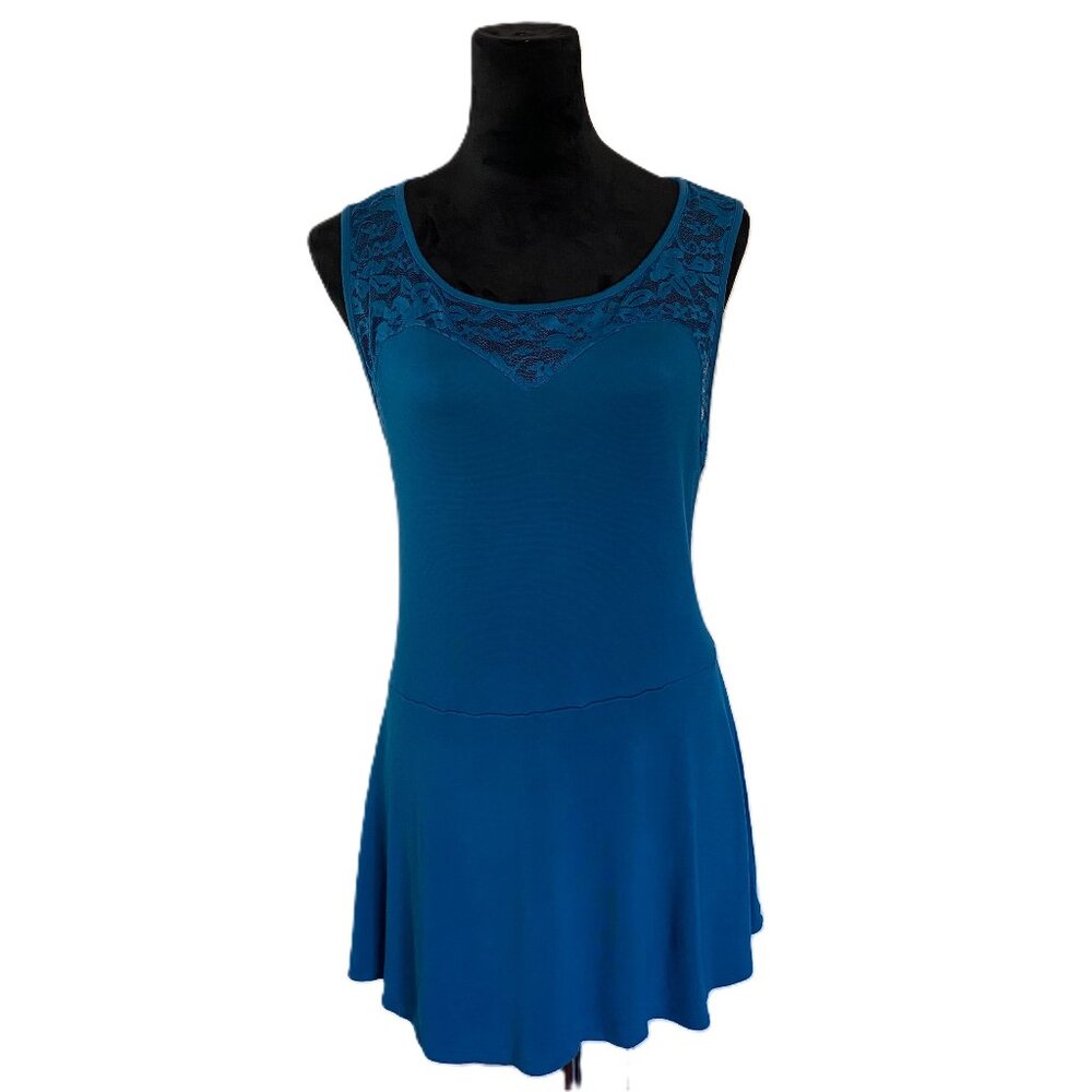 Torrid SZ 0 Teal Lace Trim Peplum Tank